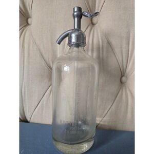 Antique Seltzer Bottle Glass Philadelphia Bottling Works Vintage Soda Syphon